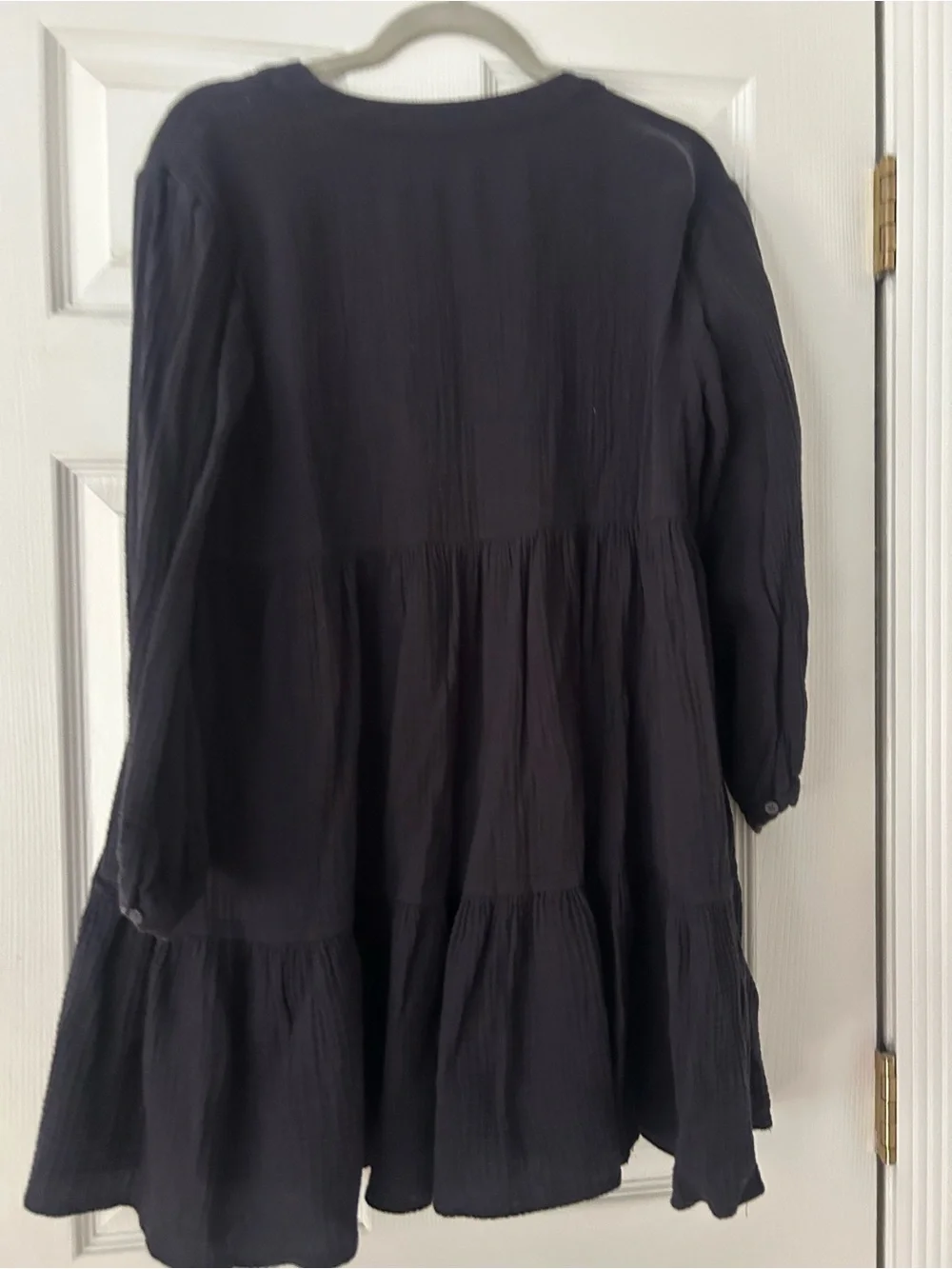 Madewell Gauze V-Neck Tiered Long-Sleeve Fall Dress